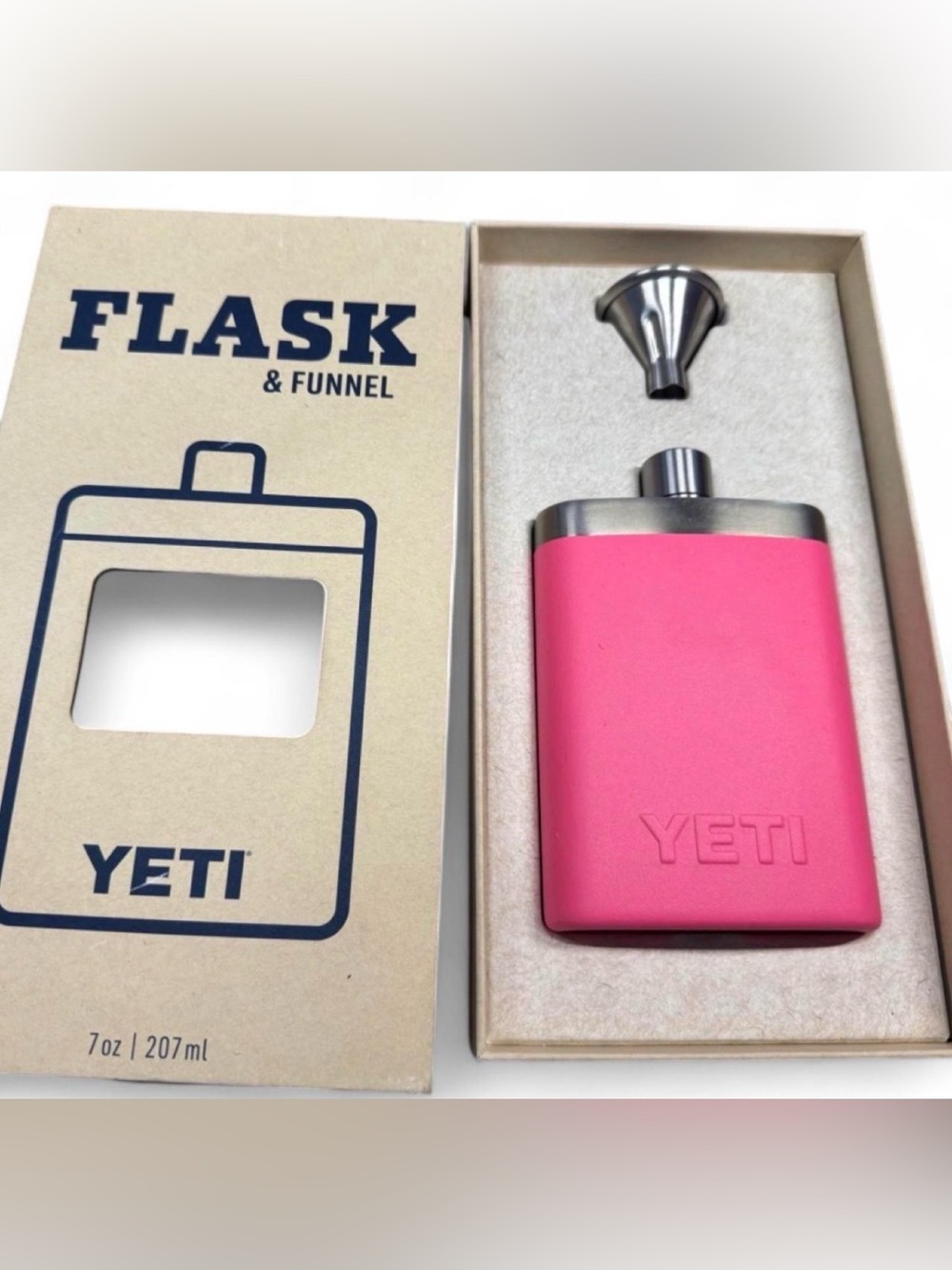 Yeti Pink Stainless Steel Flask with Funnel Accessory brand new never used